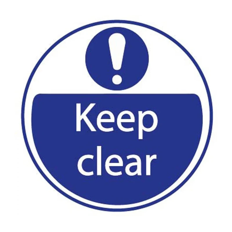 RS PRO Vinyl Mandatory Sign Keep Clear Sign English Text 50mm Height 5mm Width 136-6409