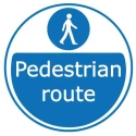 RS PRO Vinyl Mandatory Sign Pedestrian Route Sign with English Text, Vinyl Material, 5mm Width 136-6410