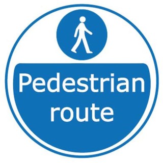 RS PRO Vinyl Mandatory Sign Pedestrian Route Sign with English Text, Vinyl Material, 5mm Width 136-6410