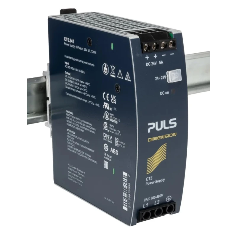 Omron DIMENSION Switched Mode DIN Rail Power Supply 120W 28V DC 5A Output AC 380-480V Input CT5.241