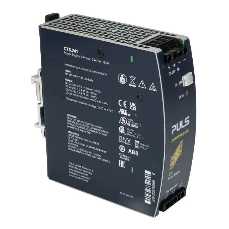Omron DIMENSION Switched Mode DIN Rail Power Supply 120W 28V DC 5A Output AC 380-480V Input CT5.241