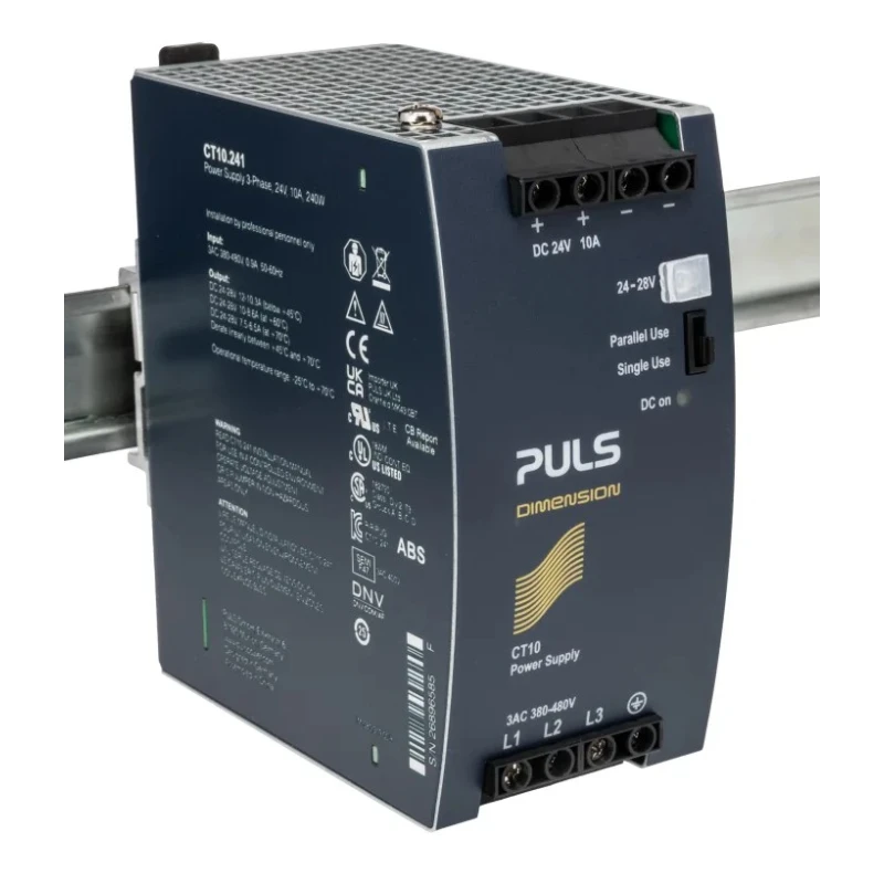 Mean Well DIMENSION 3-Phase Switched Mode DIN Rail Power Supply 28V DC 10A Output 240W CT10.241