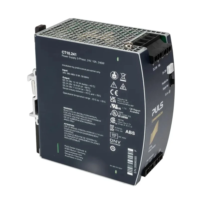Mean Well DIMENSION 3-Phase Switched Mode DIN Rail Power Supply 28V DC 10A Output 240W CT10.241