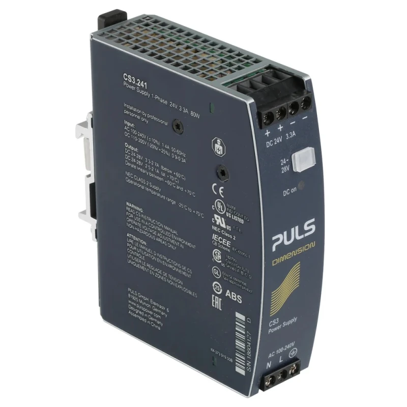 Mean Well DIMENSION Series Switched Mode DIN Rail Power Supply 100-240V AC Input 28V DC 3.3A 80W CS3.241