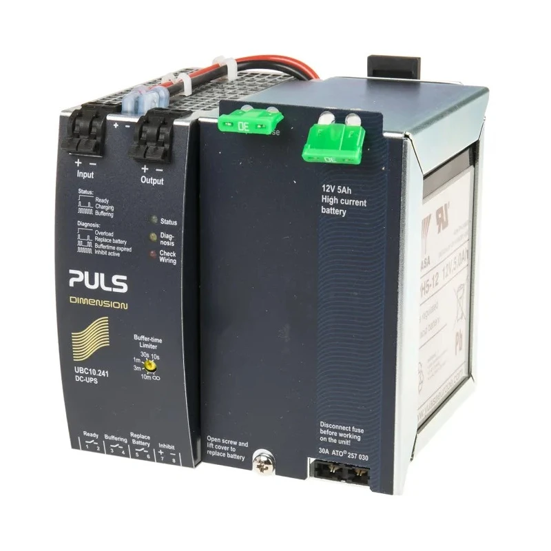 PULS 24V, 28 V Input Uninterruptible Power Supply with 15A Current, 22.5V DC Output, DIN Rail Mount UBC10.241