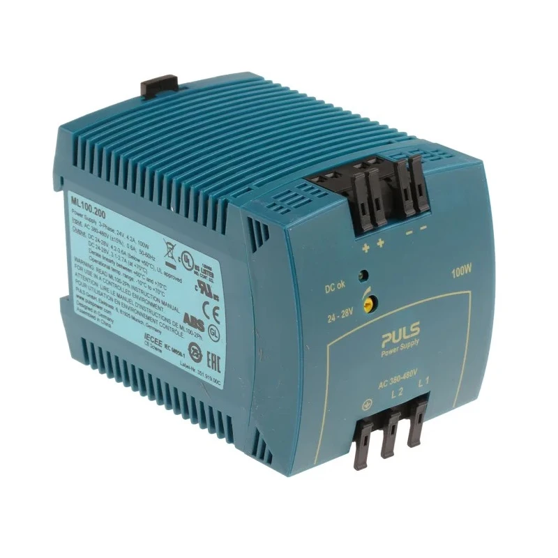Phoenix Contact MiniLine Switched Mode DIN Rail Power Supply 480V AC Input 28V DC, 4.2A Output, 100W ML100.200