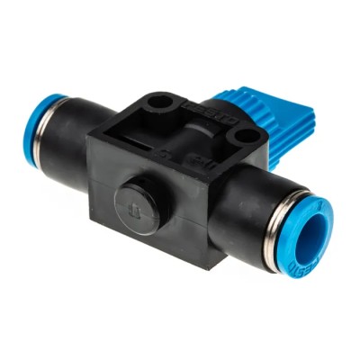 Festo HE Series Pneumatic Manual Control Valve, 10 Bar Max Pressure, Reinforced Aluminium & Brass Body HE-2-QS-8