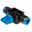 Festo HE Series Pneumatic Manual Control Valve, 10 Bar Max Pressure, Reinforced Aluminium & Brass Body HE-2-QS-8