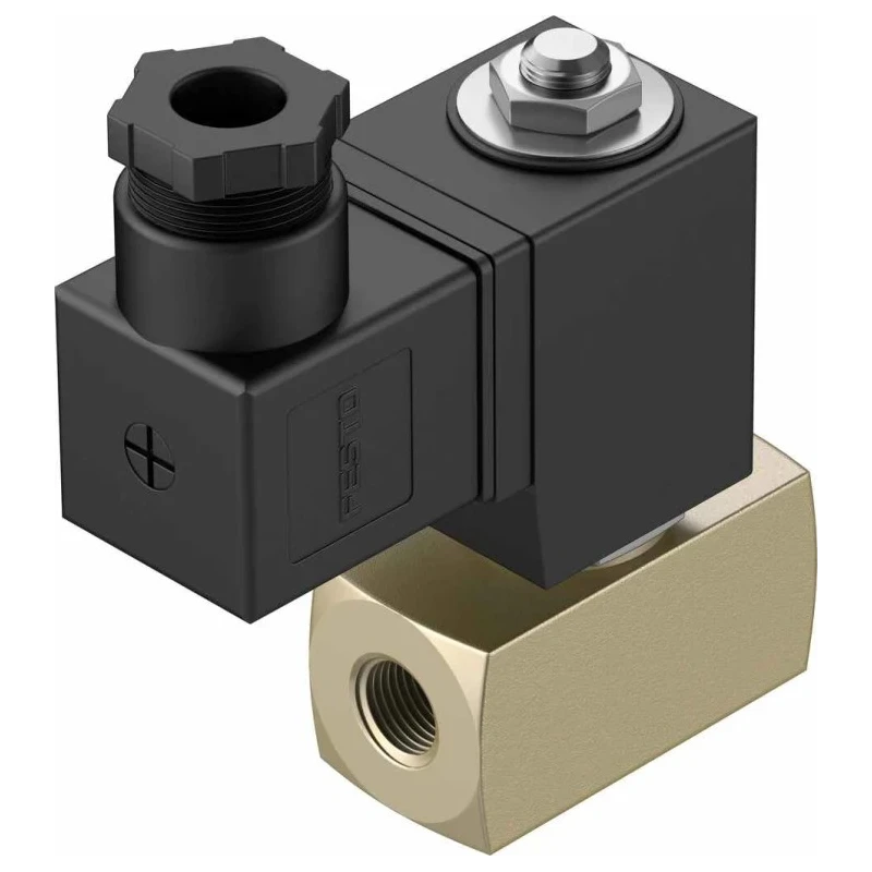 Festo Pneumatic Solenoid Valve Monostable Closed 2/2 Electric G 24V Brass Body VZWD-L-M22C-M-G14-60-V-1P4-4