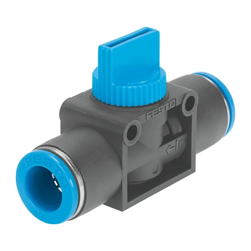 Festo HE Series Pneumatic Manual Control Valve, 10 Bar Max Pressure, Reinforced Aluminium & Brass Body HE-2-QS-8