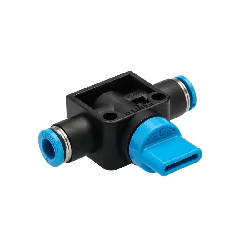 Festo Pneumatic Manual Control Valve , Reinforced Polybutylene Terephthalate, 10 Bar Pressure, 60°C Max Temp HE-3-QS-6