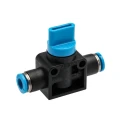 Festo Pneumatic Manual Control Valve , Reinforced Polybutylene Terephthalate, 10 Bar Pressure, 60°C Max Temp HE-3-QS-6