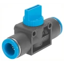 Festo HE Series Pneumatic Manual Control Valve, Aluminium Lever, Brass Ball Housing, Male/Female Inlet and HE-2-QS-12