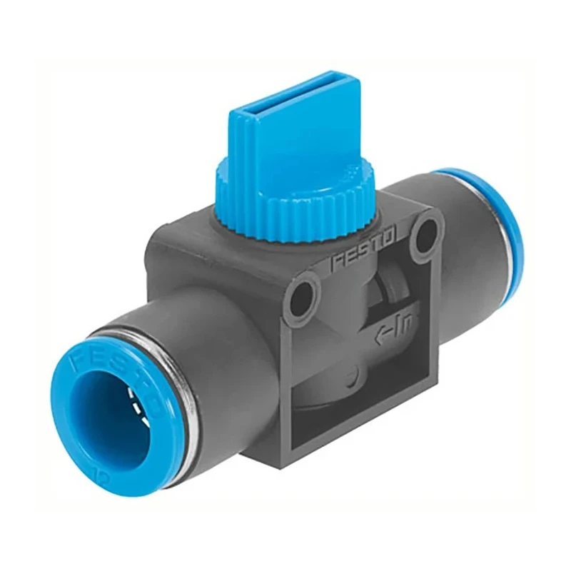 Festo HE Series Pneumatic Manual Control Valve, Aluminium Lever, Brass Ball Housing, Male/Female Inlet and HE-2-QS-12