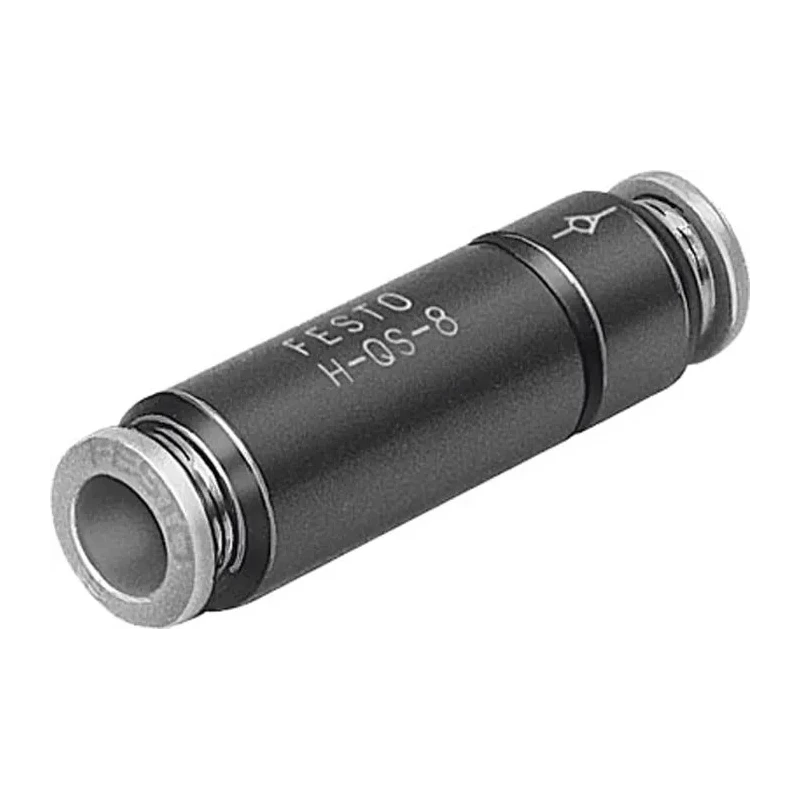 Festo Tube Series Non-Return Check Valve Brass, Female Tube 8 mm Inlet and Outlet, 10 bar Operating Pressure H-QS-8