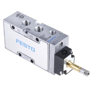 Festo Pneumatic Solenoid Valve 5/2 Way Monostable Electric G Threaded 1/4 in Port Size 10 bar Maximum Pressure MFH-5-1/4-B