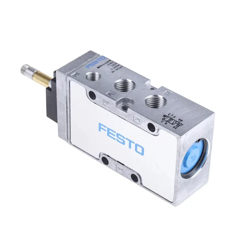 Festo Pneumatic Solenoid Valve 5/2 Way Monostable Electric G Threaded 1/4 in Port Size 10 bar Maximum Pressure MFH-5-1/4-B