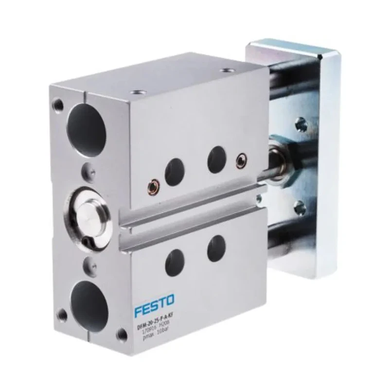 Festo Pneumatic Guided Cylinder DFM Series 20mm Bore 30mm Stroke Double Acting Through Hole Mount DFM-20-30-P-A-KF