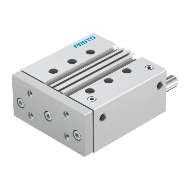 Festo Pneumatic Guided Cylinder 63mm Bore 100mm Stroke Double Acting Through Hole Mount DFM-63-100-P-A-KF