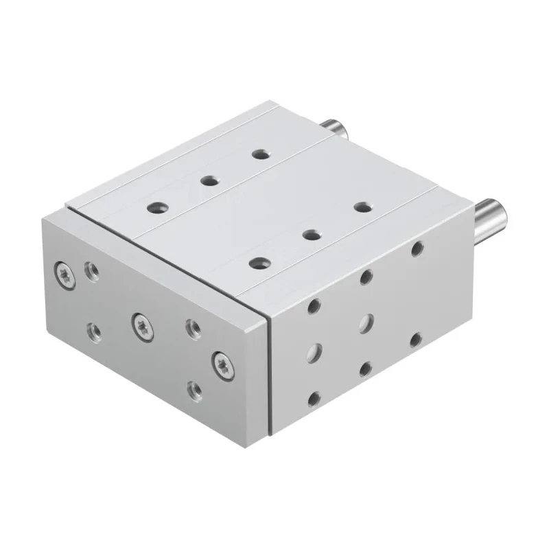 Festo Pneumatic Guided Cylinder 63mm Bore 100mm Stroke Double Acting Through Hole Mount DFM-63-100-P-A-KF