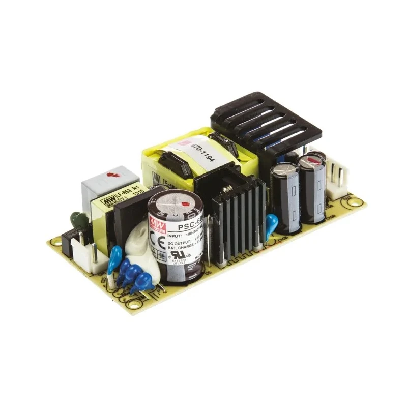 MEAN WELL Switching Power Supply 2 Output 13.8V DC, 59W, Chassis Mount PSC-60A