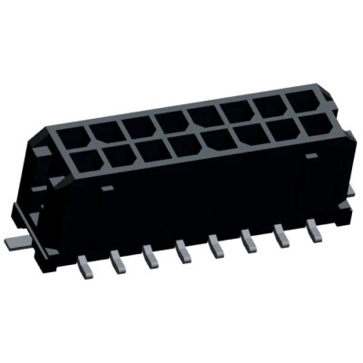 Molex Micro-Fit 3.0 Series Straight Surface PCB Header 16 Contacts 3 mm Pitch 2 Row Shrouded 43045-1618