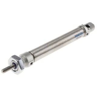 Festo Pneumatic Cylinder 16 mm Bore, 70 mm Stroke, Double Acting, Aluminium Body, Through Hole Mount DSNU-16-70-P-A