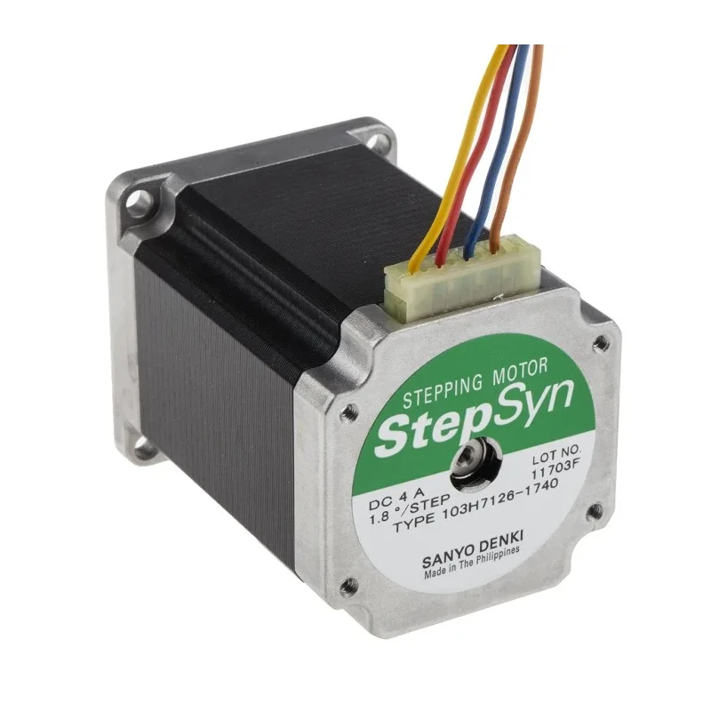 Sanyo Denki 103H7 Series Stepper Motor 48V, 1.65Nm Torque, 1.8° Step Angle, 56 x 56 mm Frame, 6.35 mm Shaft 103H7126-1740