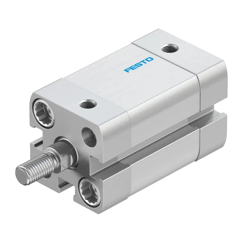 Festo Pneumatic Cylinder ADN Series Double Acting 16mm Bore, 15mm Stroke, Aluminium Body, Flexible Cushioning ADN-16-15-A-P-A