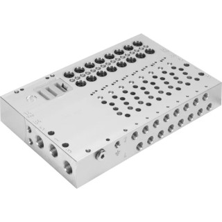 Festo Manifold Base 16 Station Aluminium Alloy G 1/8 Thread for VUVG-B Series VABM-L1-10HW-G18-16-GR