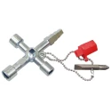RS PRO 4-way Control Cabinet Key 136-6984, Steel Alloy, Four Key Profiles, Germany