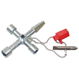 RS PRO 4-way Control Cabinet Key 136-6984, Steel Alloy, Four Key Profiles, Germany