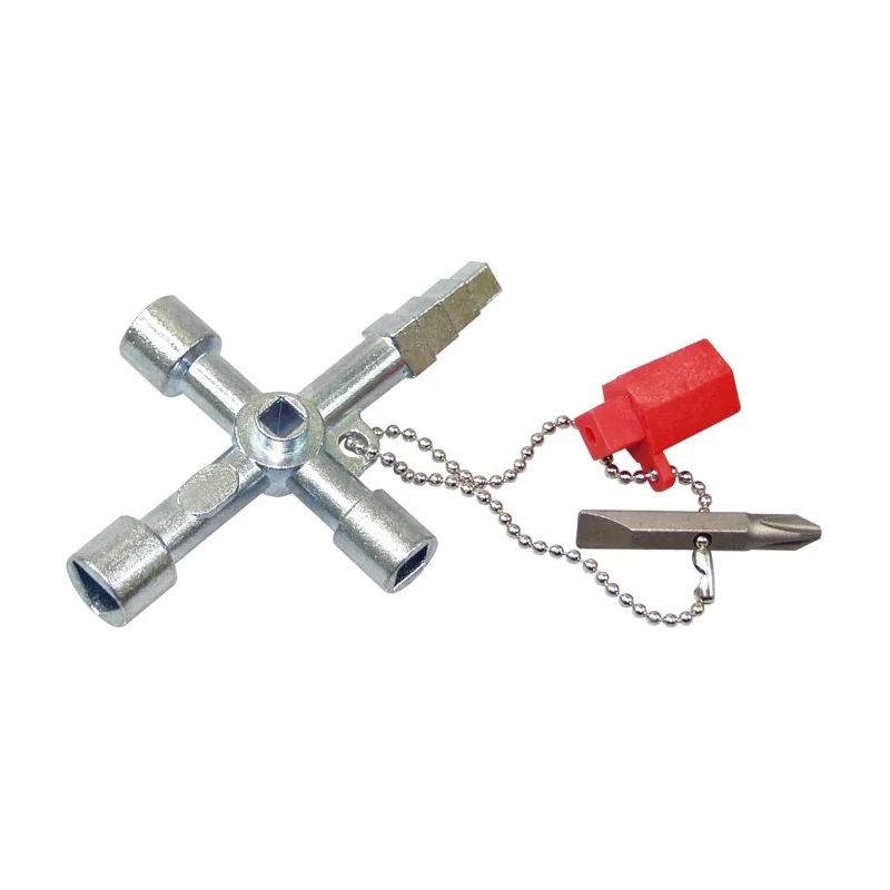 RS PRO 4-way Control Cabinet Key 136-6984, Steel Alloy, Four Key Profiles, Germany