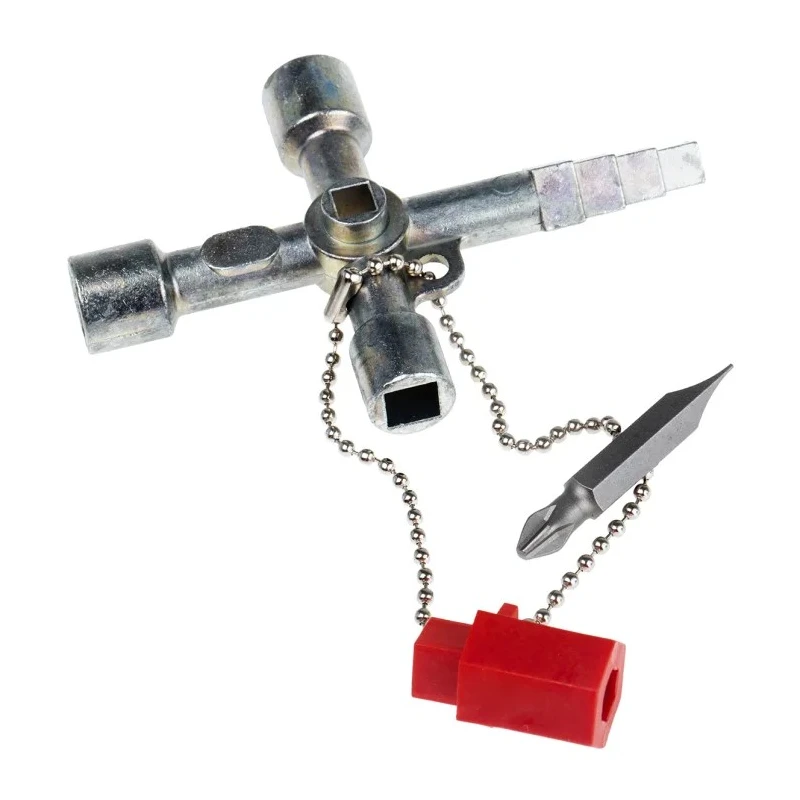 RS PRO 4-way Control Cabinet Key 136-6984, Steel Alloy, Four Key Profiles, Germany