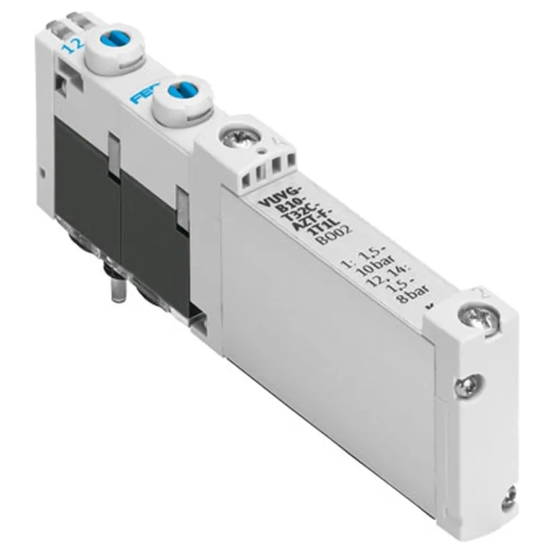 Festo Pneumatic Solenoid Valve, 5/2 Electric Actuation, 24V DC, 1W Power, Aluminium Alloy Body, Model VUVG-B14-B52-ZT-F-1T1L