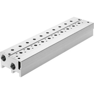 Festo VABM Series 2 Station G Manifold Base for 3/2-Way Valves, Aluminium Alloy, 3/8 in Port Size VABM-B10-25S-G38-2-P3
