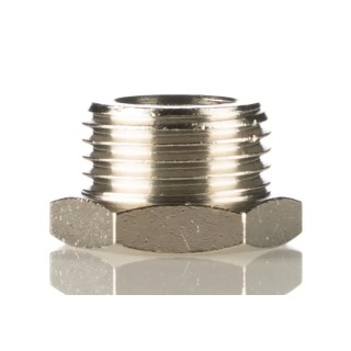 Festo Pneumatic Fitting G 1/2 Male Threaded to G 1/4 Female, Brass, Nickel Plated, Operating Pressure up NPFC-R-G12-G14-MF