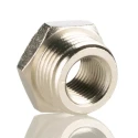 Festo Pneumatic Fitting G 1/2 Male Threaded to G 1/4 Female, Brass, Nickel Plated, Operating Pressure up NPFC-R-G12-G14-MF