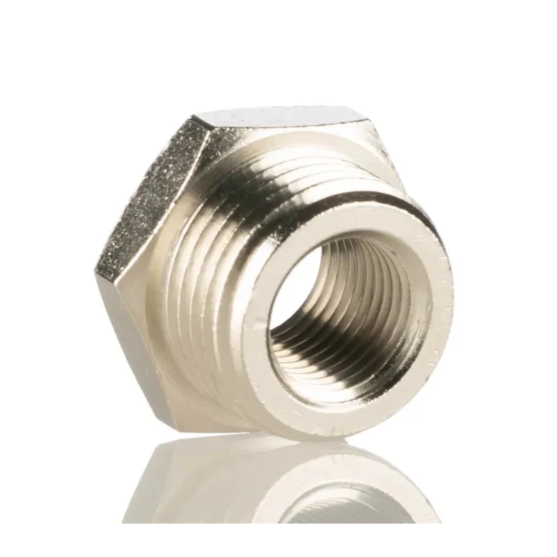 Festo Pneumatic Fitting G 1/2 Male Threaded to G 1/4 Female, Brass, Nickel Plated, Operating Pressure up NPFC-R-G12-G14-MF