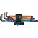 Wera 9 Piece L Metric Hex Key Set, Hex Sizes 1.5 to 10 mm, Long Arm, Steel Black Finish 05022210001