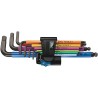 Wera 9 Piece L Metric Hex Key Set, Hex Sizes 1.5 to 10 mm, Long Arm, Steel Black Finish 05022210001