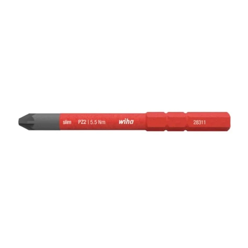 Wiha Screwdriver Bit 6 mm Drive Size PZ2 Tip 75 mm Overall Length Chrome Molybdenum Steel 34586