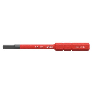Wiha Hex Screwdriver Bit, 6 mm Drive Size, 5 mm Tip, Hex Drive, 75 mm Overall Length 37226