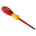 Wiha Insulated Pozidriv and Slotted Screwdriver Set, VDE SoftFinish Handle, 6-Piece 25477
