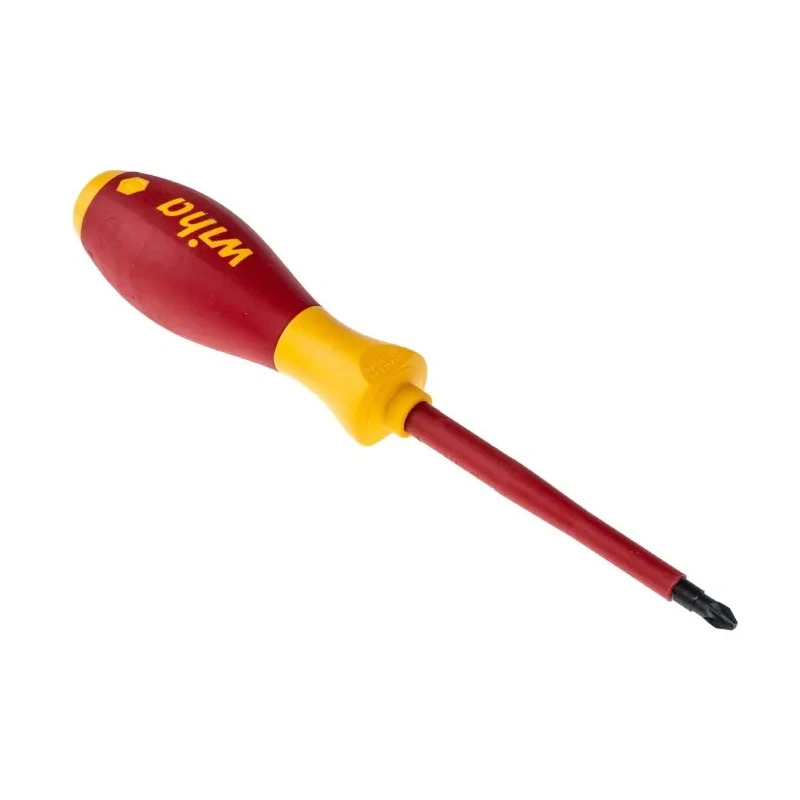 Wiha Insulated Pozidriv and Slotted Screwdriver Set, VDE SoftFinish Handle, 6-Piece 25477