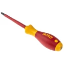 Wiha Insulated Pozidriv and Slotted Screwdriver Set, VDE SoftFinish Handle, 6-Piece 25477
