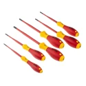 Wiha Torx Insulated Screwdriver Set, 6-Piece, SlimFix VDE, IEC 60900:2012, 1000 V Rated, Tip Sizes T10-T40 41245