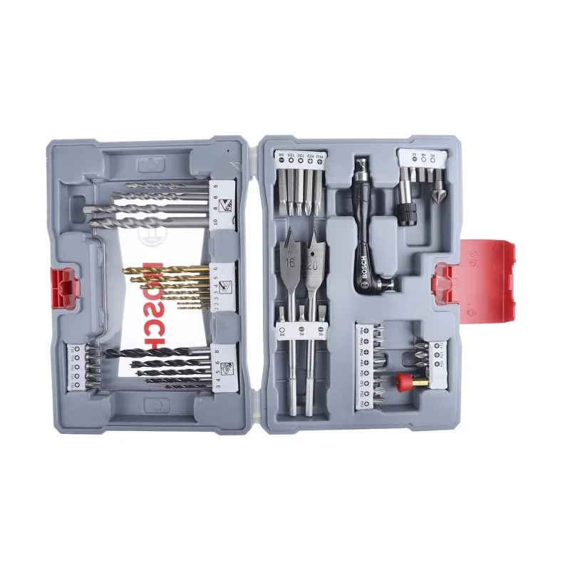 Bosch 49-Piece Twist Drill Bit Set for Masonry and Wood, 2 mm Min to 20 mm Max, Model 2608P00233