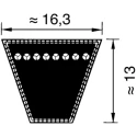 OPTIBELT High Capacity Rubber Wedge Belt SPB Series SK, Belt Section SPB 16.3mm Width, 1342mm Outside Length SPB 1320