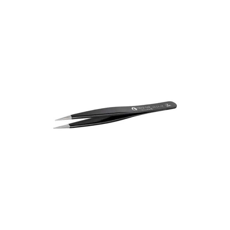 ideal-tek 120mm Stainless Steel Flat ESD Safe Tweezer 00.SA.NE.6